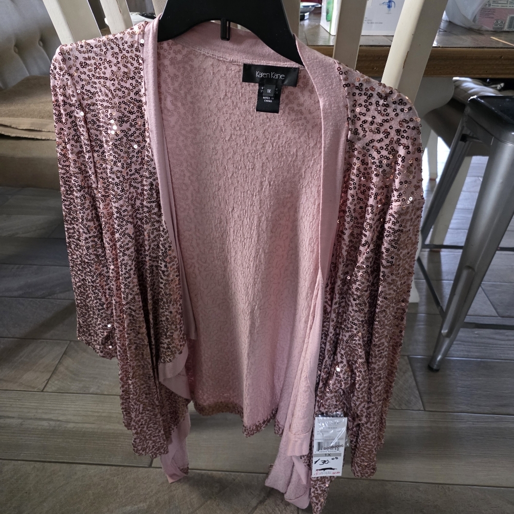 Pink Sequin Women's Sweater